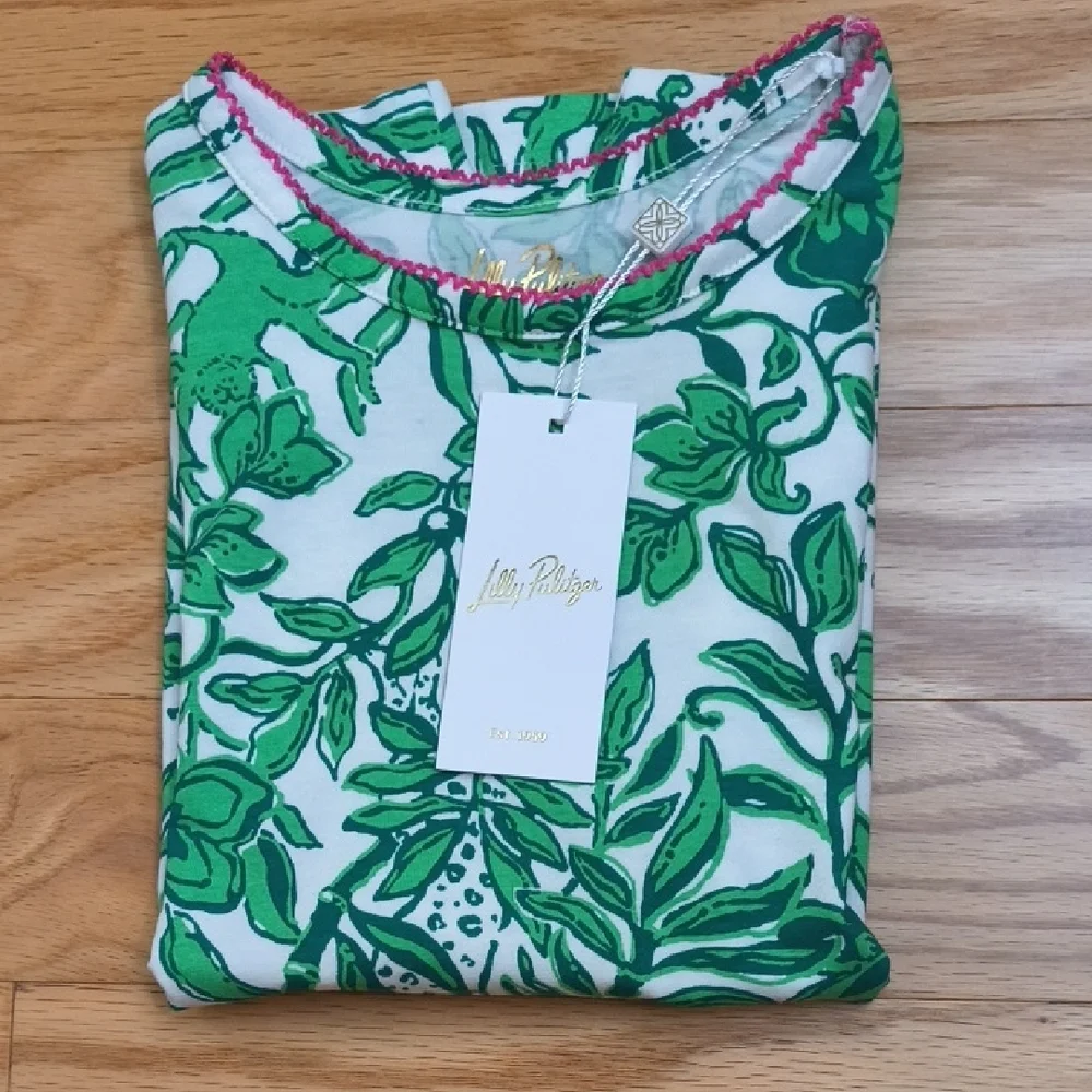Lilly Pulitzer Mini Samny Pajama Top Fiddle Green Size 6 NWT